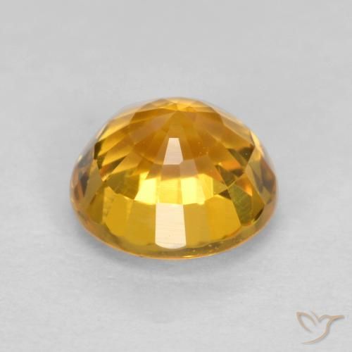Zaffiro Arancio Medio naturale da 0.75 ct, Rotondo, VS