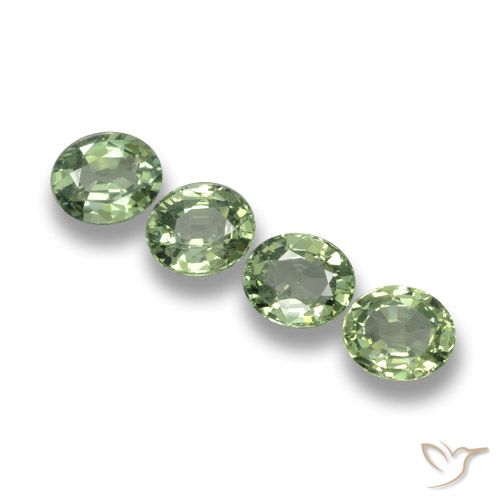 3.47ctw Naturale Verde medio Zaffiro, Ovale, VVS-VS