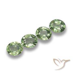 Gemme di Zaffiro Verde medio naturale da 3.47 ct, Ovale, VVS-VS