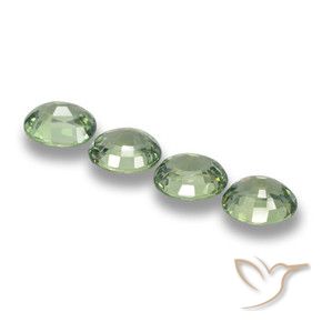 Gemme di Zaffiro Verde medio naturale da 3.47 ct, Ovale, VVS-VS