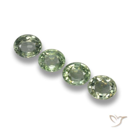 3.12ctw Naturale Verde foresta Zaffiro, Ovale, VVS-VS