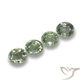 Gemme di Zaffiro Verde foresta naturale da 3.12 ct, Ovale, VVS-VS
