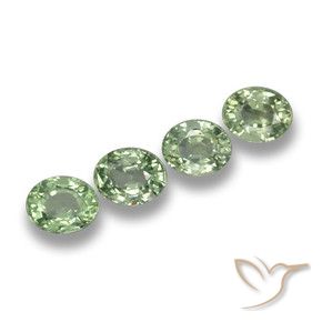 Gemme di Zaffiro Medium Light Green naturale da 3.42 ct, Ovale, VVS-VS