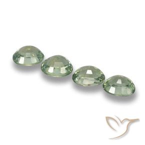 Gemme di Zaffiro Medium Light Green naturale da 3.42 ct, Ovale, VVS-VS