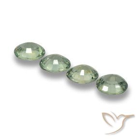 Gemme di Zaffiro Verde foresta naturale da 3.32 ct, Ovale, VVS-VS