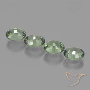 Gemme di Zaffiro Verde foresta chiaro naturale da 3.17 ct, Ovale, VVS-VS