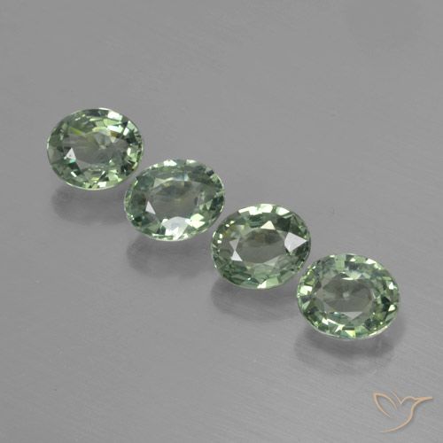 2.82ctw Naturale Verde chiaro Zaffiro, Ovale, VVS-VS