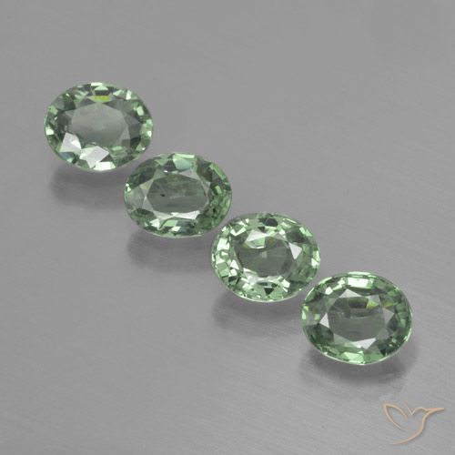 3.32ctw Naturale Verde medio Zaffiro, Ovale, VVS-VS