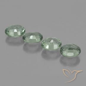 Gemme di Zaffiro Verde medio naturale da 3.32 ct, Ovale, VVS-VS