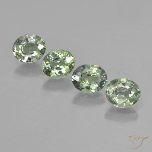 2.92ctw Naturale Verde foresta chiaro Zaffiro, Ovale, VVS-VS