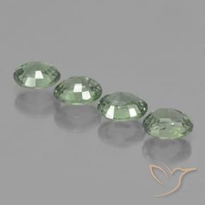 Gemme di Zaffiro Verde foresta chiaro naturale da 3.34 ct, Ovale, VVS-VS