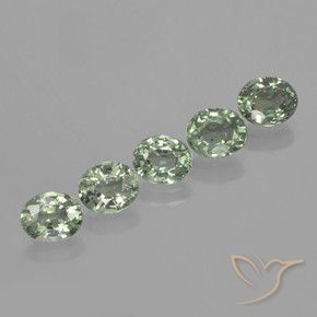 Gemme di Zaffiro Verde muschio naturale da 4.20 ct, Ovale, VVS-VS