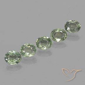 Gemme di Zaffiro Verde foresta naturale da 4.24 ct, Ovale, VVS-VS
