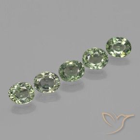 Gemme di Zaffiro Verde terroso naturale da 3.62 ct, Ovale, VVS-VS