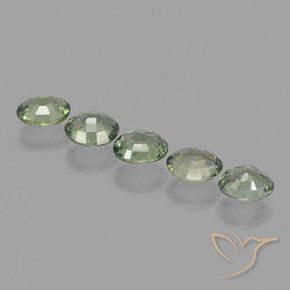 Gemme di Zaffiro Verde terroso naturale da 3.62 ct, Ovale, VVS-VS