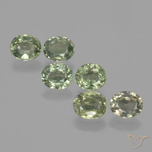 4.51ctw Naturale Verde foresta Zaffiro, Ovale, VVS-VS