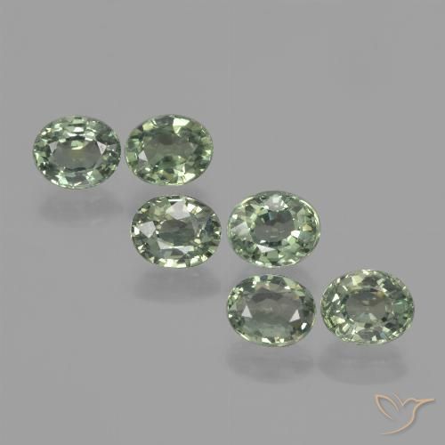 4.38ctw Naturale Verde foresta chiaro Zaffiro, Ovale, VVS-VS
