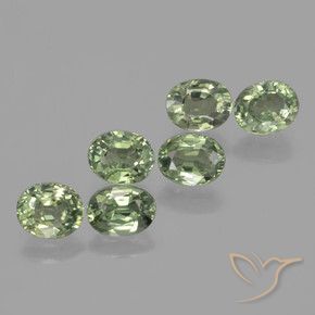 Gemme di Zaffiro Verde foresta naturale da 4.91 ct, Ovale, VVS-VS