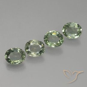 Gemme di Zaffiro Medium Light Green naturale da 2.89 ct, Ovale, VVS-VS