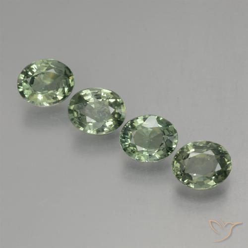 2.89ctw Naturale Verde foresta Zaffiro, Ovale, VVS-VS