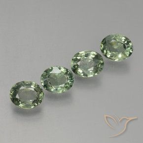 Gemme di Zaffiro Verde foresta naturale da 2.89 ct, Ovale, VVS-VS