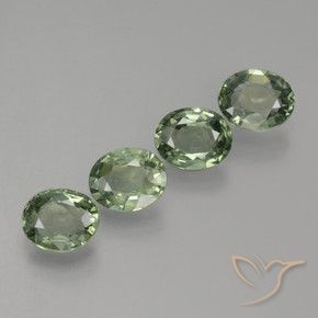 Gemme di Zaffiro Verde chiaro naturale da 2.80 ct, Ovale, VVS-VS