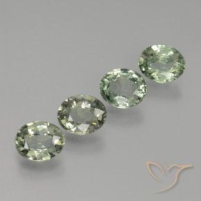 Gemme di Zaffiro Verde chiaro naturale da 2.99 ct, Ovale, VVS-VS