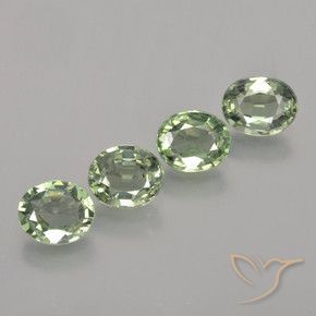 Gemme di Zaffiro Verde terroso naturale da 3.37 ct, Ovale, VVS-VS