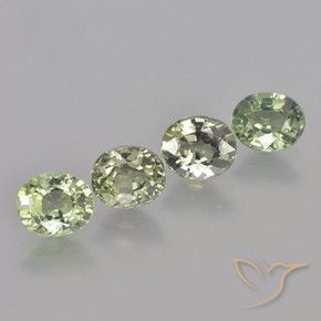Gemme di Zaffiro Verde chiaro naturale da 3.55 ct, Ovale, VVS-VS