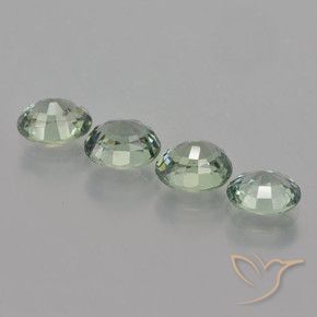 Gemme di Zaffiro Verde foresta chiaro naturale da 3.58 ct, Taglio ovale, VVS-VS