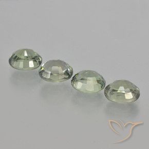 Gemme di Zaffiro Verde chiaro naturale da 3.85 ct, Ovale, VVS-VS