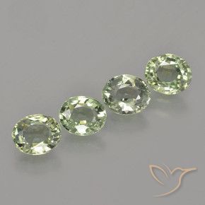 Gemme di Zaffiro Verde foresta naturale da 3.30 ct, Ovale, VVS-VS
