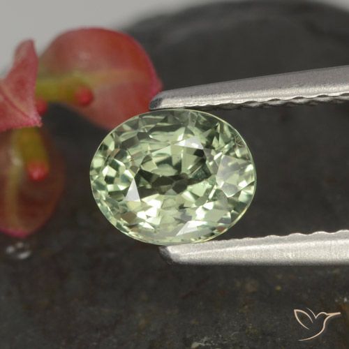 0.85ct Naturale Verde chiaro Zaffiro, Ovale, VVS-VS