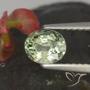 Zaffiro Verde chiaro naturale da 0.85 ct, Ovale, VVS-VS