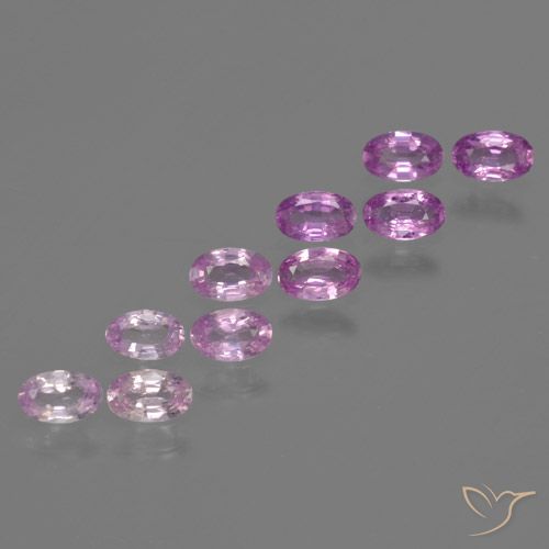 Gemme di Zaffiro Viola Rosato Intenso naturale da 2.47 ct, Ovale, VS