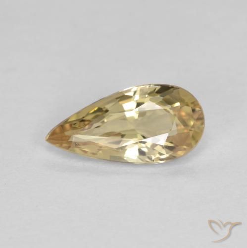 0.54ct Naturale Color crema Zaffiro, Forma a pera, VVS