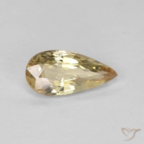Zaffiro Color crema naturale da 0.54 ct, Forma a pera, VVS
