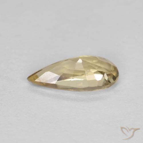 Zaffiro Color crema naturale da 0.54 ct, Forma a pera, VVS