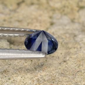 Zaffiro Blu scuro naturale da 0.53 ct, Rotondo, VVS-VS