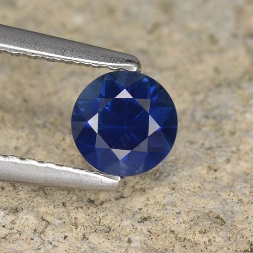 0.54ct Naturale Blu scuro Zaffiro, Rotondo, VVS-VS