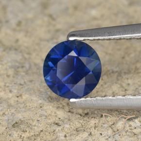 Zaffiro Blu scuro naturale da 0.54 ct, Rotondo, VVS-VS