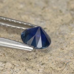 Zaffiro Blu scuro naturale da 0.54 ct, Rotondo, VVS-VS