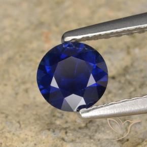 Zaffiro Blu scuro naturale da 0.62 ct, Rotondo, VVS-VS
