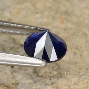 Zaffiro Blu scuro naturale da 0.62 ct, Rotondo, VVS-VS