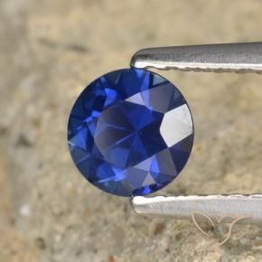 Zaffiro Blu scuro naturale da 0.61 ct, Rotondo, VVS-VS