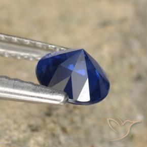 Zaffiro Blu scuro naturale da 0.61 ct, Rotondo, VVS-VS