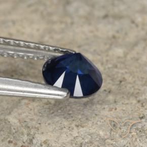 Zaffiro Blu navy naturale da 0.65 ct, Rotondo, VVS-VS
