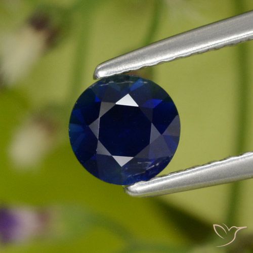 Zaffiro Azzurro crepuscolare naturale da 0.77 ct, Rotondo, VVS-VS