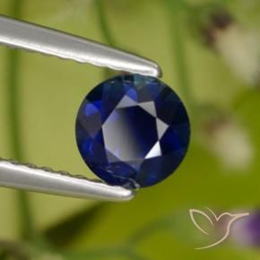 Zaffiro Azzurro crepuscolare naturale da 0.77 ct, Rotondo, VVS-VS