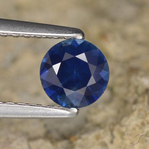 0.67ct Naturale Blu navy Zaffiro, Rotondo, VVS-VS
